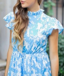 She She Boutique Madison Midi Dress - Blue CLOTHING