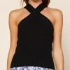 She She Boutique Criss Cross Halter Neck Sweater Top - Black 2 She She Boutique Criss Cross Halter Neck Sweater Top - Black