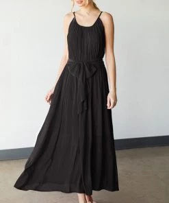 She She Boutique Belted Maxi Dress - Green OR Black