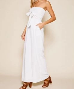 She She Boutique Strapless Jumpsuit - White