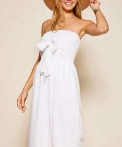 She She Boutique Strapless Jumpsuit - White