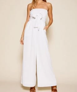 She She Boutique Strapless Jumpsuit - White