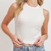 She She Boutique CLOTHING Soft Ribbed Tank Top - Black OR Ivory