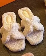 She She Boutique NEW ARRIVALS Fuzzy H Slippers - Pink OR White