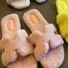 She She Boutique NEW ARRIVALS Fuzzy H Slippers - Pink OR White