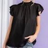 She She Boutique Mock Neck Top - Black
