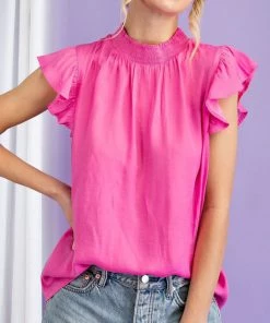She She Boutique Mock Neck Top - Cotton Candy NEW ARRIVALS