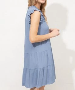 She She Boutique CLOTHING Nylah Dress - Slate Blue - FINAL SALE