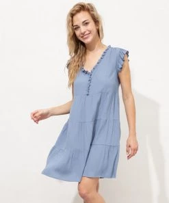 She She Boutique CLOTHING Nylah Dress - Slate Blue - FINAL SALE