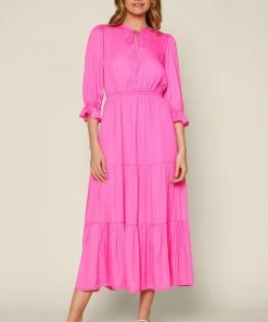 She She Boutique NEW ARRIVALS Tiered Maxi Dress - Kelly Green OR Pink Bubblegum