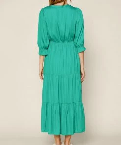 She She Boutique NEW ARRIVALS Tiered Maxi Dress - Kelly Green OR Pink Bubblegum