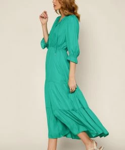 She She Boutique NEW ARRIVALS Tiered Maxi Dress - Kelly Green OR Pink Bubblegum