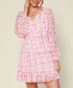 She She Boutique Floral Dress - Pink/White CLOTHING