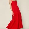 She She Boutique Sleeveless Tiered Maxi Dress - Red CLOTHING