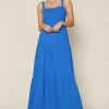 She She Boutique Sleeveless Tiered Maxi Dress - Blue