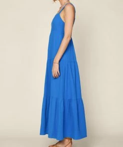 She She Boutique Sleeveless Tiered Maxi Dress - Blue