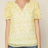 She She Boutique Floral Blouse - White/Yellow CLOTHING