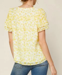 She She Boutique Floral Blouse - White/Yellow CLOTHING