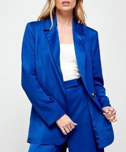 She She Boutique Boyfriend Blazer - Royal Blue