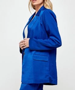She She Boutique Boyfriend Blazer - Royal Blue