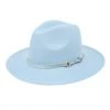 She She Boutique Fedora Hat With Belt Buckle - Blue