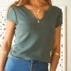 She She Boutique CLOTHING Short Sleeve Top - Dusty Sage