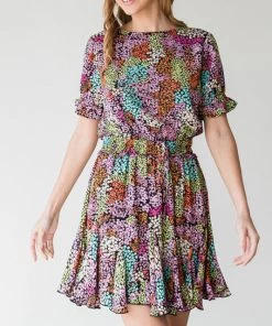 She She Boutique NEW ARRIVALS Floral Flared Dress - Black Multi