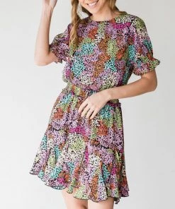 She She Boutique NEW ARRIVALS Floral Flared Dress - Black Multi