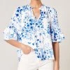 She She Boutique Floral Print Top - White/Blue CLOTHING