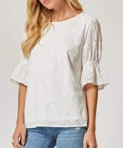 She She Boutique Eyelet Blouse - Ivory