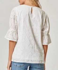 She She Boutique Eyelet Blouse - Ivory
