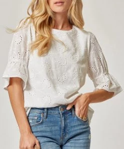 She She Boutique Eyelet Blouse - Ivory