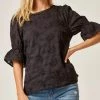 She She Boutique Eyelet Blouse - Black