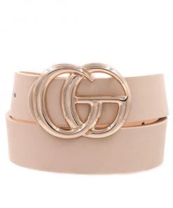 She She Boutique Double Metal Ring Belt- Light Taupe/Gold OR Black/Silver ACCESSORIES