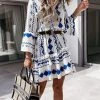 She She Boutique Geo Print Dress - Blue