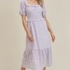 She She Boutique Gingham Dress - Lilac CLOTHING