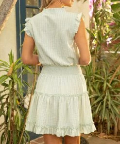 She She Boutique CLOTHING Mabel Smocked Dress - Sage 9 She She Boutique CLOTHING Mabel Smocked Dress - Sage