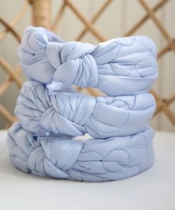 She She Boutique Top Knot Quilted Headband - Blue ACCESSORIES