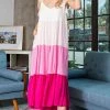 She She Boutique CLOTHING Color Block Maxi Dress - Cotton Candy