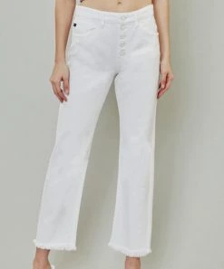 She She Boutique High Rise Straight Leg Jeans - White
