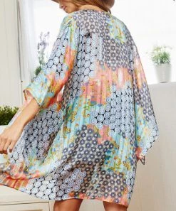 She She Boutique Floral Kimono - Mint/Blue CLOTHING