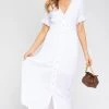 She She Boutique Button Down Maxi Dress - White CLOTHING
