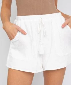 She She Boutique Gauze Shorts - Black, White OR Sage