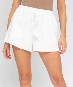 She She Boutique Gauze Shorts - Black, White OR Sage