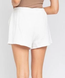 She She Boutique Gauze Shorts - Black, White OR Sage