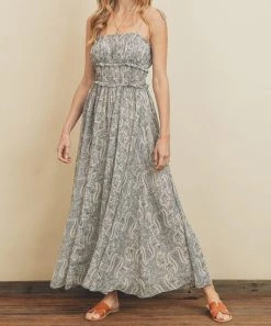 She She Boutique Sea Cruise Maxi Dress - Ivory/Navy