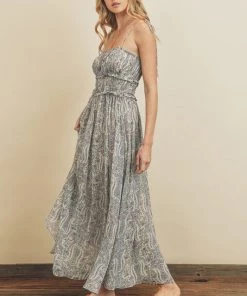 She She Boutique Sea Cruise Maxi Dress - Ivory/Navy