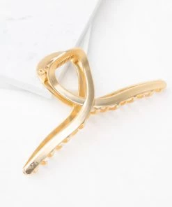 She She Boutique ACCESSORIES Metallic Loop Hair Claw - Gold