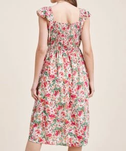 She She Boutique Floral Dress - Ivory CLOTHING