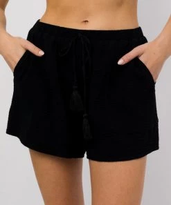 She She Boutique Gauze Shorts - Black, White OR Sage
